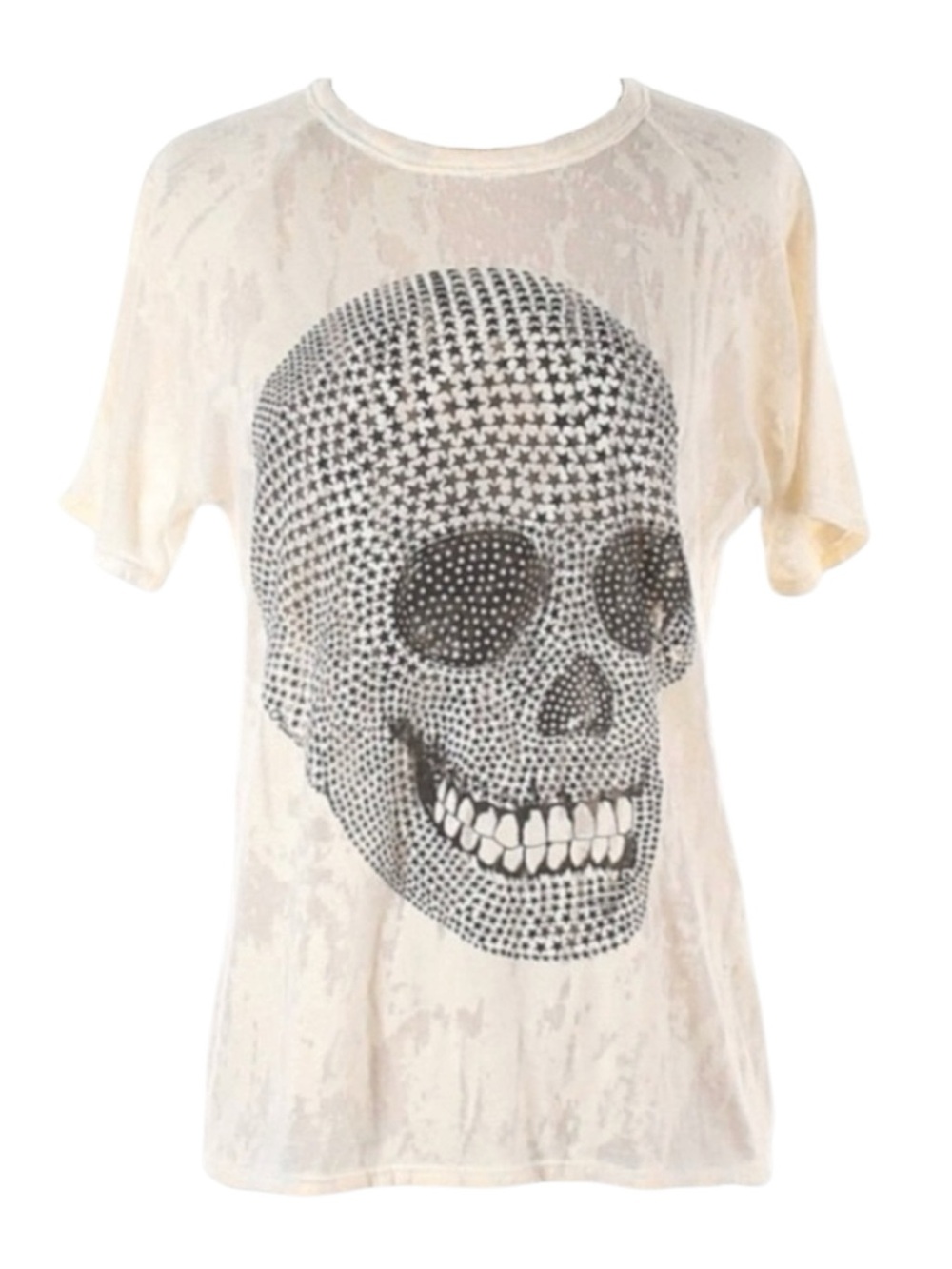 Rare: Lauren Moshi ★ Suki Mini Star Skull Burnout Tee ★ Soft Vintage Inspired T - Picture 3 of 16
